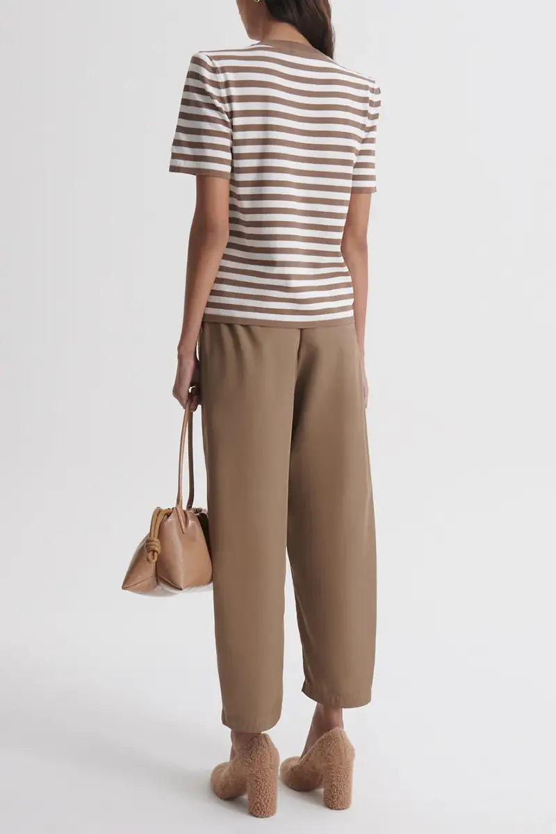 Scanlan Theodore Crepe Striped T-Shirt - Whiskey | Thumbnail 5 Scanlan Theodore Crepe Striped T-Shirt - Whiskey | Thumbnail 5