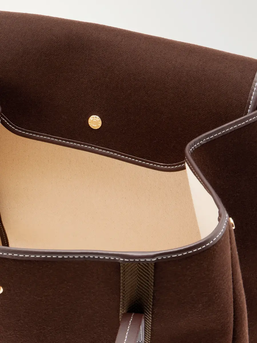 RUE de VERNEUIL Madison webbing and leather-trimmed wool-flannel tote - dark brown - One Size | Thumbnail 6 RUE de VERNEUIL Madison webbing and leather-trimmed wool-flannel tote - dark brown - One Size | Thumbnail 6