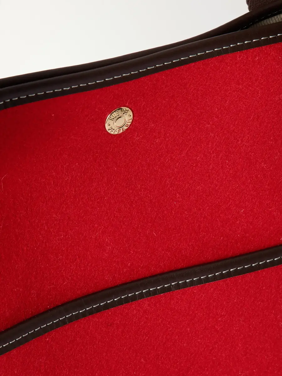 RUE de VERNEUIL Traversée large leather-trimmed flannel tote | Thumbnail 5