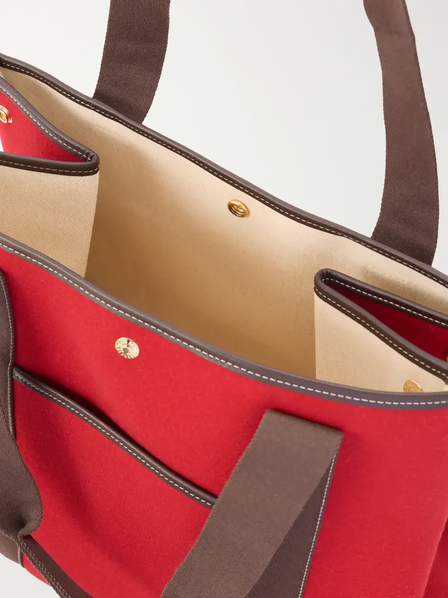RUE de VERNEUIL Traversée large leather-trimmed flannel tote | Thumbnail 6
