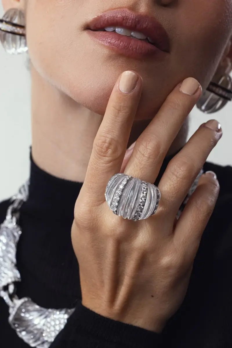 DAVID WEBB Diamond Hutton Ring | Thumbnail 2 DAVID WEBB Diamond Hutton Ring | Thumbnail 2