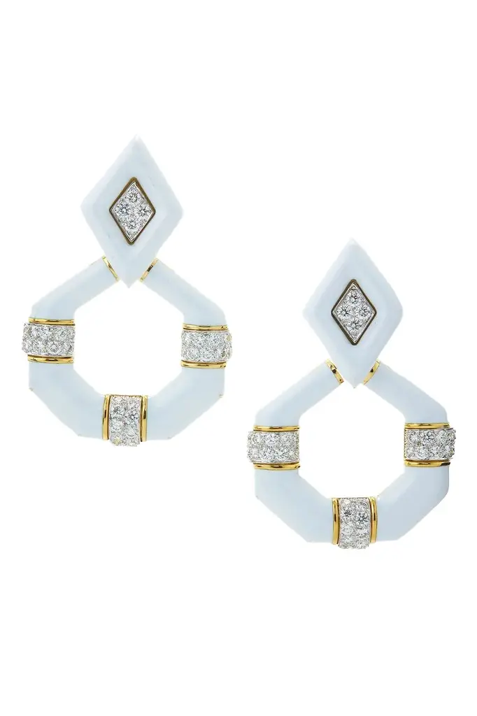 Diamond Irving Place Enamel Earrings Diamond Irving Place Enamel Earrings