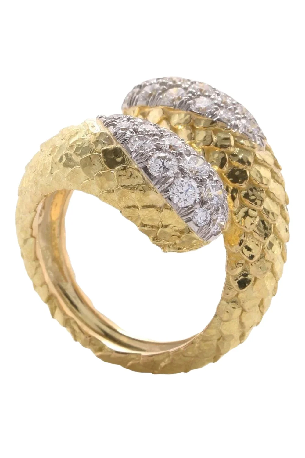 DAVID WEBB Diamond Park Avenue Crossover Ring