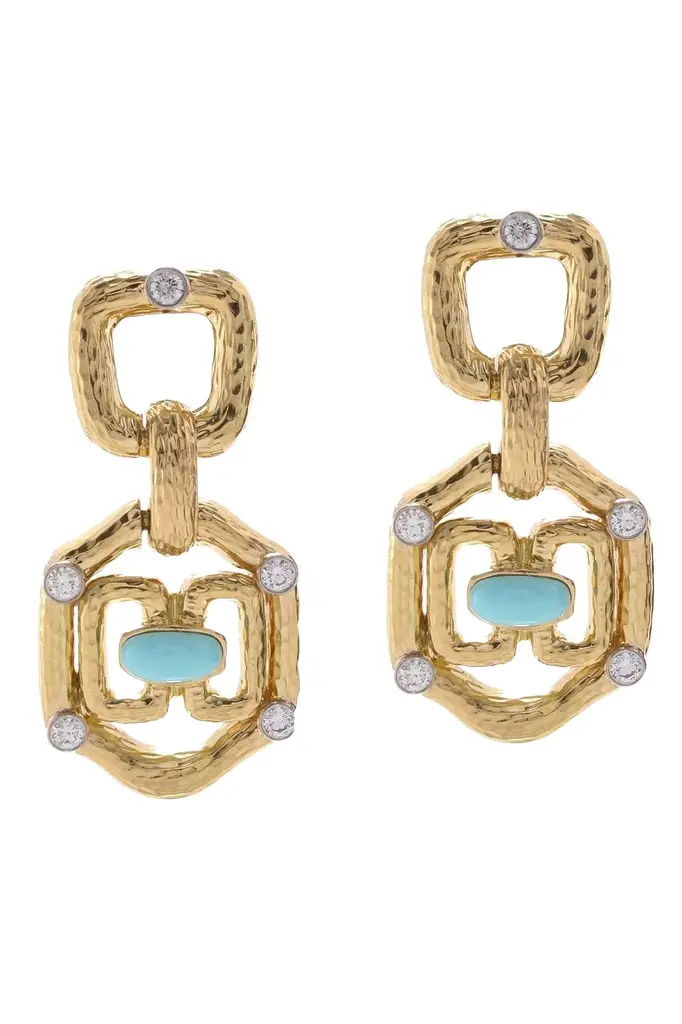 Diamond Turquoise Janus Earrings Diamond Turquoise Janus Earrings