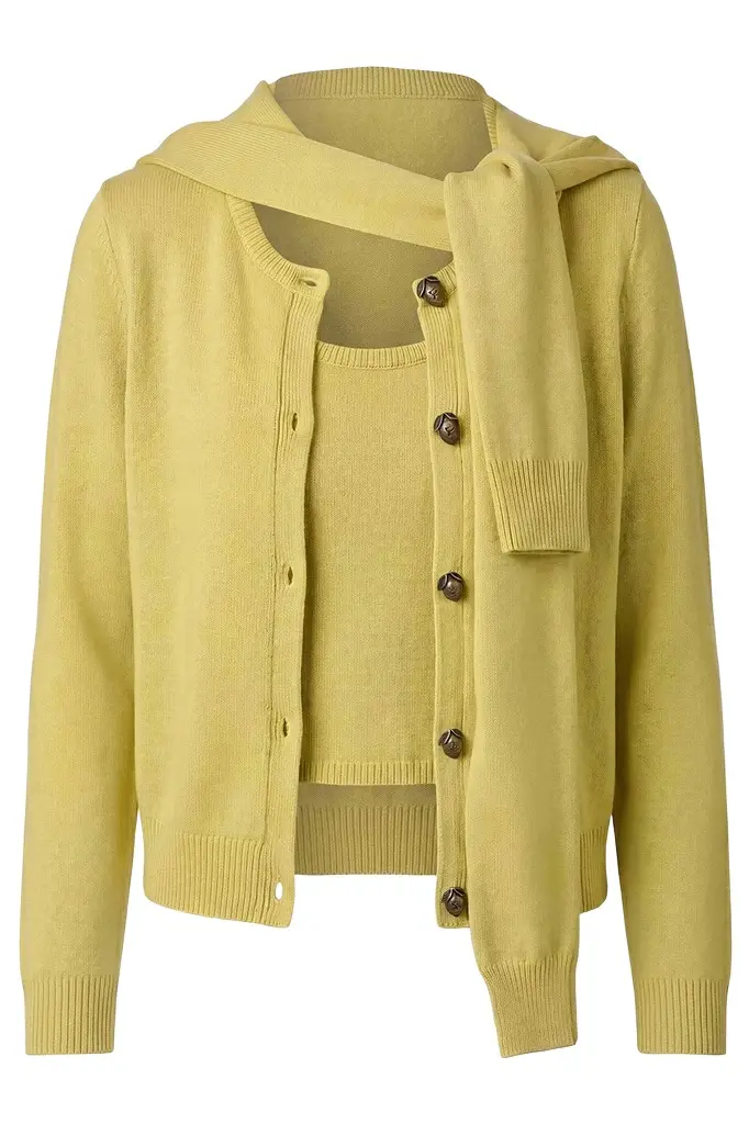 Double Layer Illusion Cardigan Set Double Layer Illusion Cardigan Set