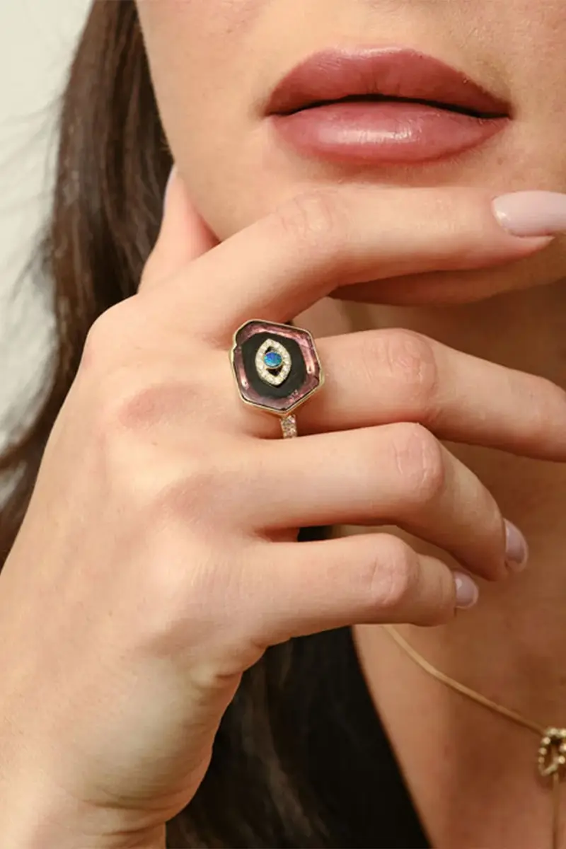 Eden Presley Tourmaline Diamond Divine Eye Ring | Thumbnail 2