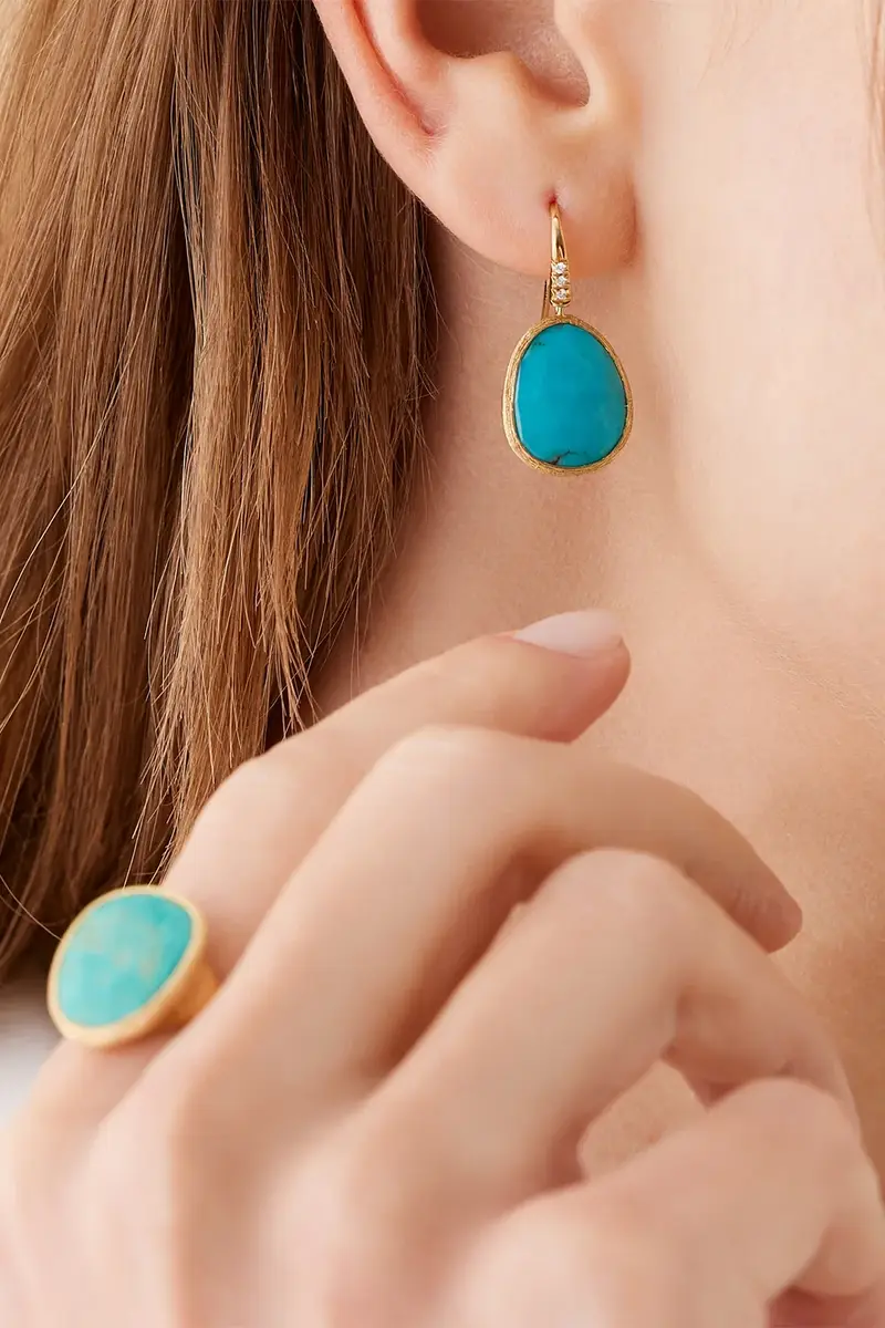 MARCO BICEGO Turquoise Diamond Lunaria Drop Earrings | Thumbnail 2 MARCO BICEGO Turquoise Diamond Lunaria Drop Earrings | Thumbnail 2