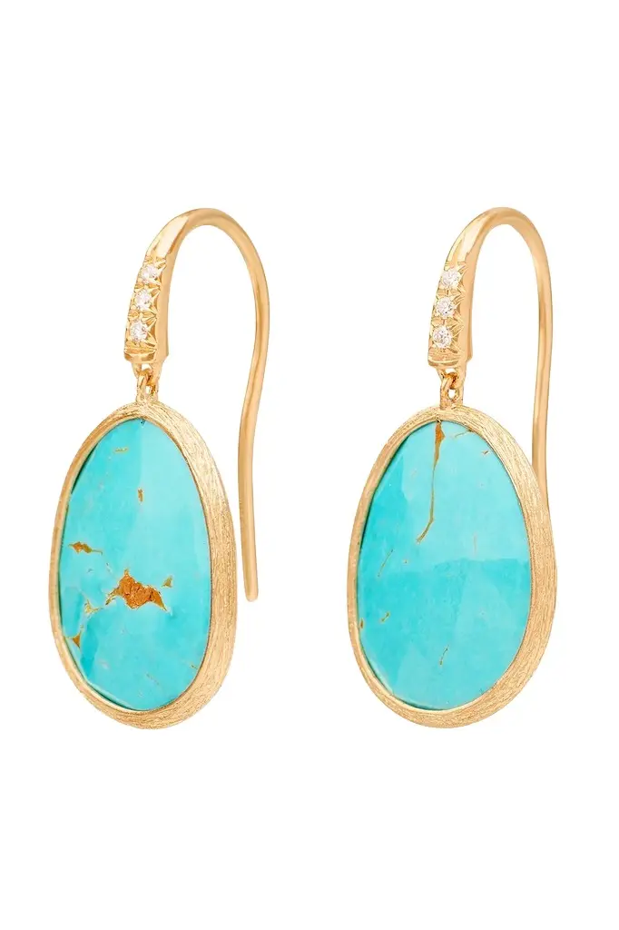 MARCO BICEGO Turquoise Diamond Lunaria Drop Earrings