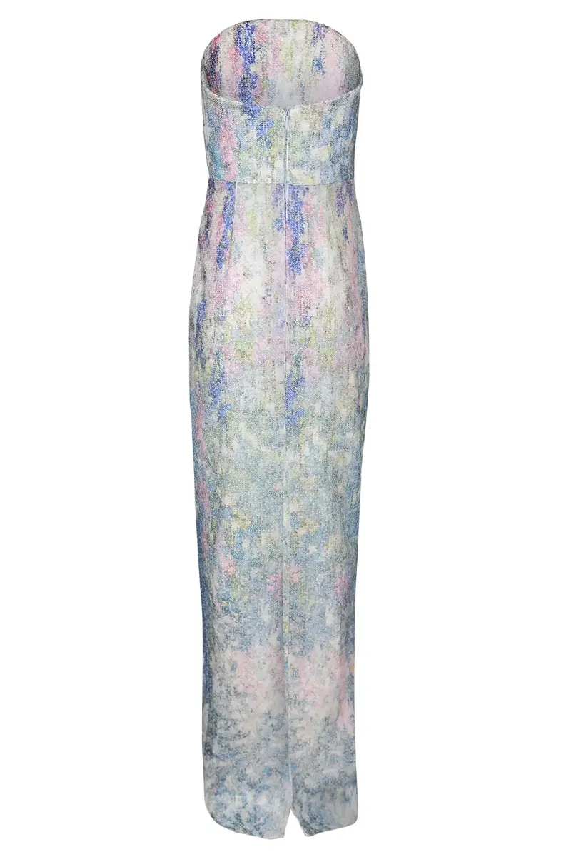 PAMELLA ROLAND Pastel Metallic Strapless Gown | Thumbnail 2