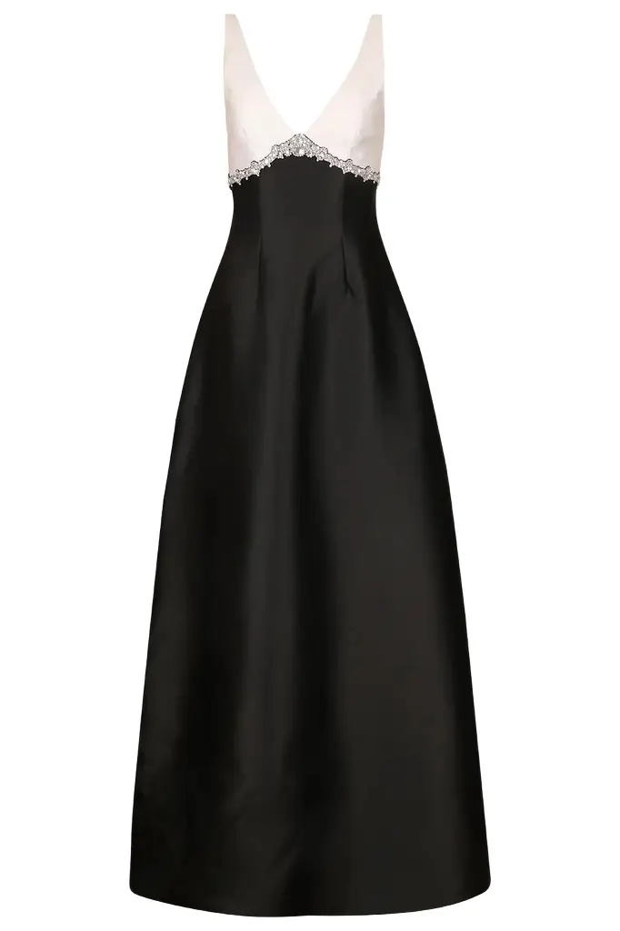 PAMELLA ROLAND Crystal Embellished Sleeveless Gown