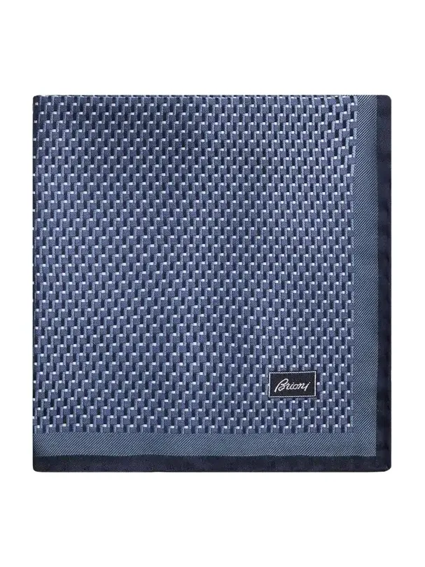 Men's Hand-Rolled Geometric Silk Pocket Sqaure