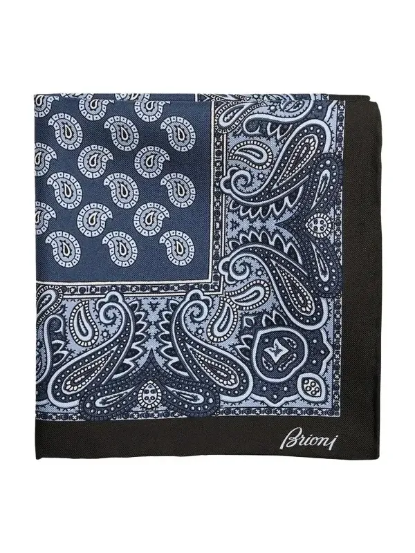 Men's Hand-Rolled Paisley Silk Pocket Square