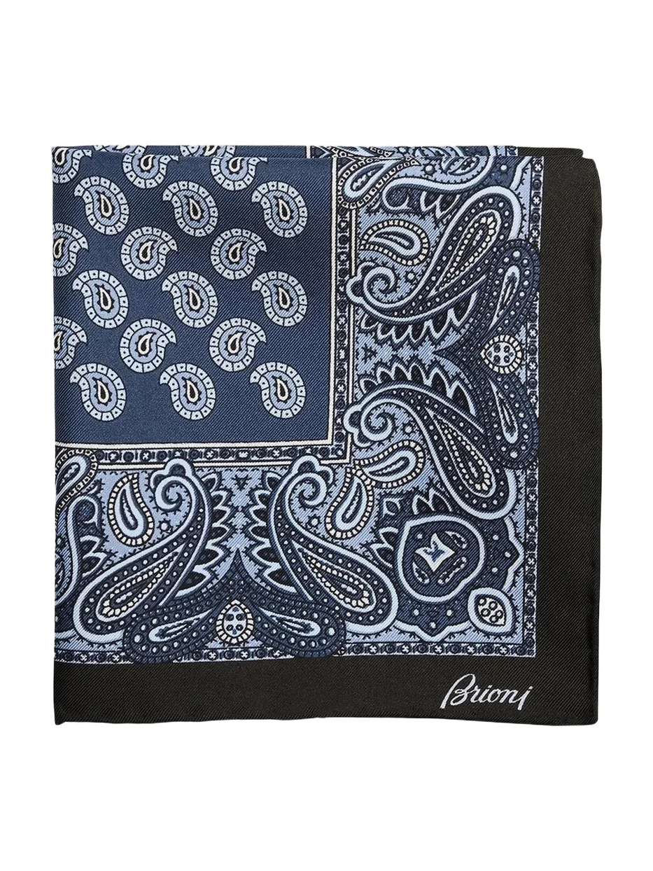Men's Hand-Rolled Paisley Silk Pocket Square