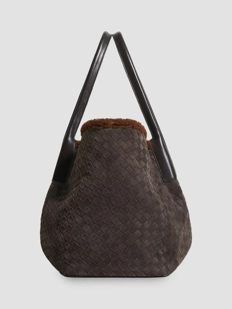 Bottega Veneta Women's Large Pinacoteca Intrecciato Suede & Shearling Tote Bag | Thumbnail 5