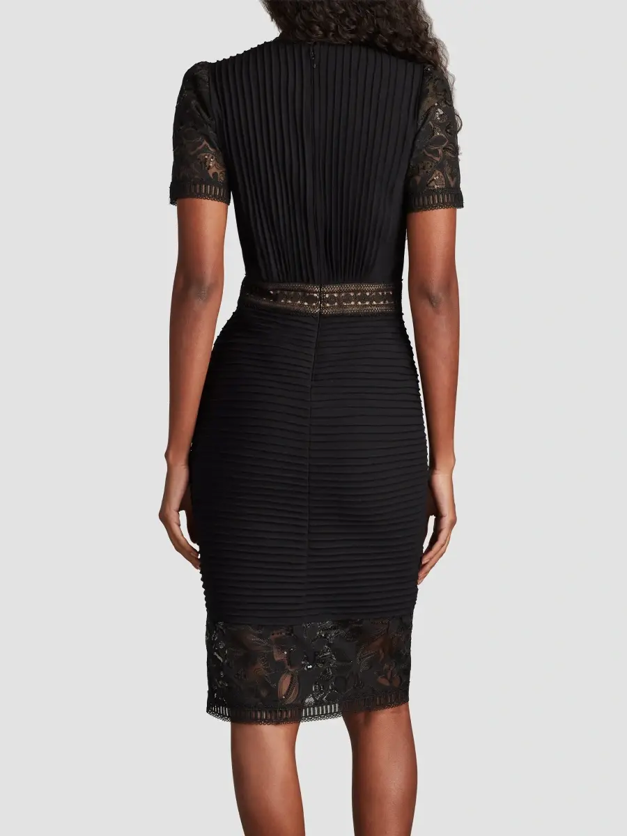 Tadashi Shoji Women's Pintuck Laced Sheath Knee-Length Dress | Thumbnail 3 Tadashi Shoji Women's Pintuck Laced Sheath Knee-Length Dress | Thumbnail 3