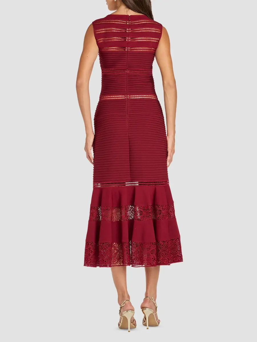 Tadashi Shoji Women's Fiora Lace-Trim A-Line Midi Dress | Thumbnail 3