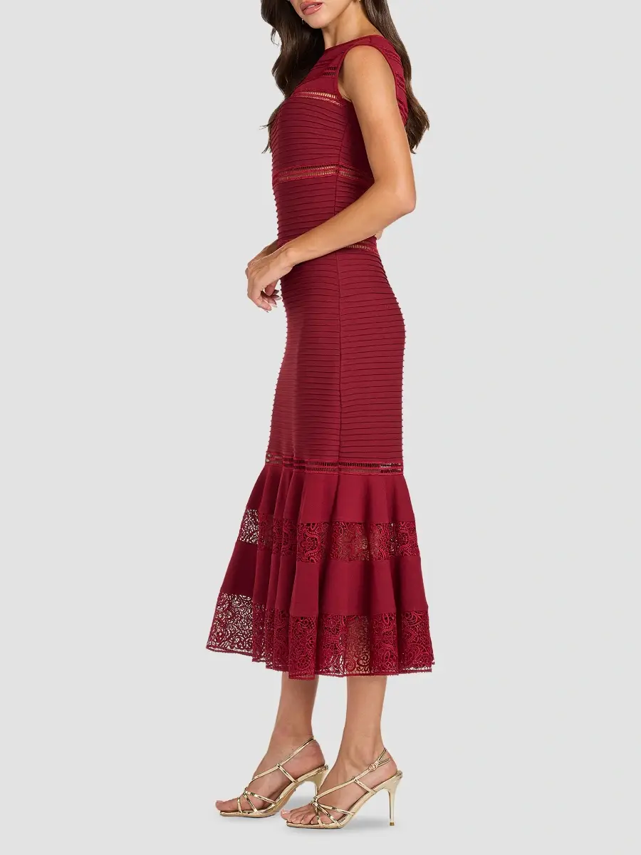 Tadashi Shoji Women's Fiora Lace-Trim A-Line Midi Dress | Thumbnail 5