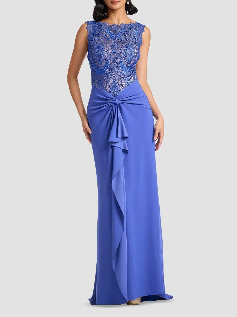 Tadashi Shoji Women's Evelise Ruffled Lace Gown | Thumbnail 2 Tadashi Shoji Women's Evelise Ruffled Lace Gown | Thumbnail 2
