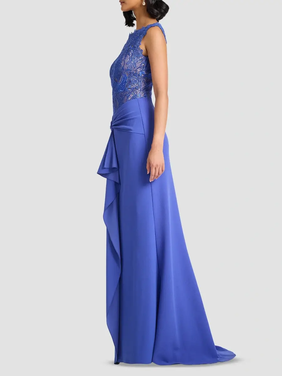 Tadashi Shoji Women's Evelise Ruffled Lace Gown | Thumbnail 5 Tadashi Shoji Women's Evelise Ruffled Lace Gown | Thumbnail 5