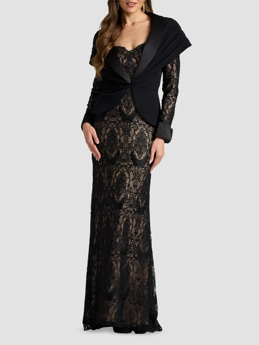 Tadashi Shoji Women's Carlotta Lace Illusion Gown | Thumbnail 2 Tadashi Shoji Women's Carlotta Lace Illusion Gown | Thumbnail 2