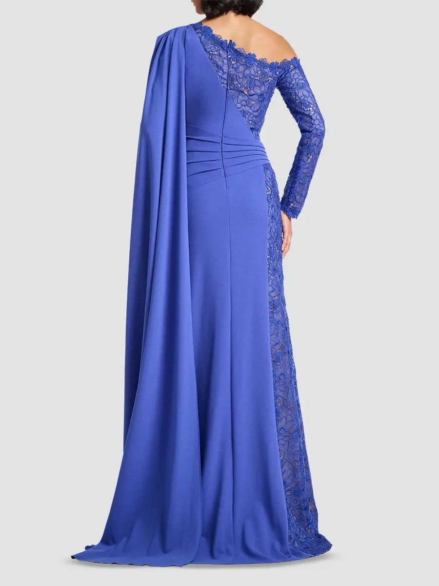 Tadashi Shoji Women's Ravelle Lace-Panelled Column Gown | Thumbnail 3 Tadashi Shoji Women's Ravelle Lace-Panelled Column Gown | Thumbnail 3