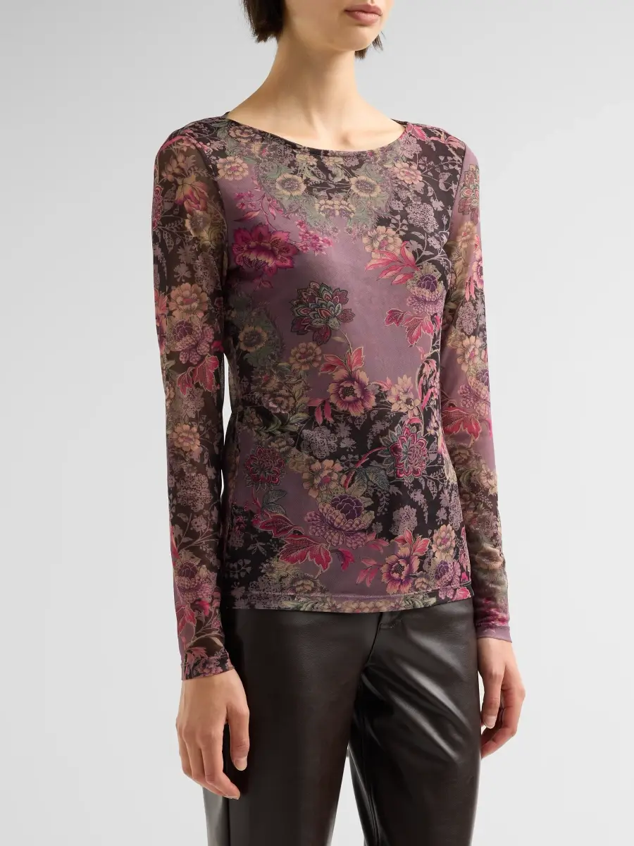 Johnny Was Women's Jemma Floral Mesh Long-Sleeve Shirt | Thumbnail 4 Johnny Was Women's Jemma Floral Mesh Long-Sleeve Shirt | Thumbnail 4