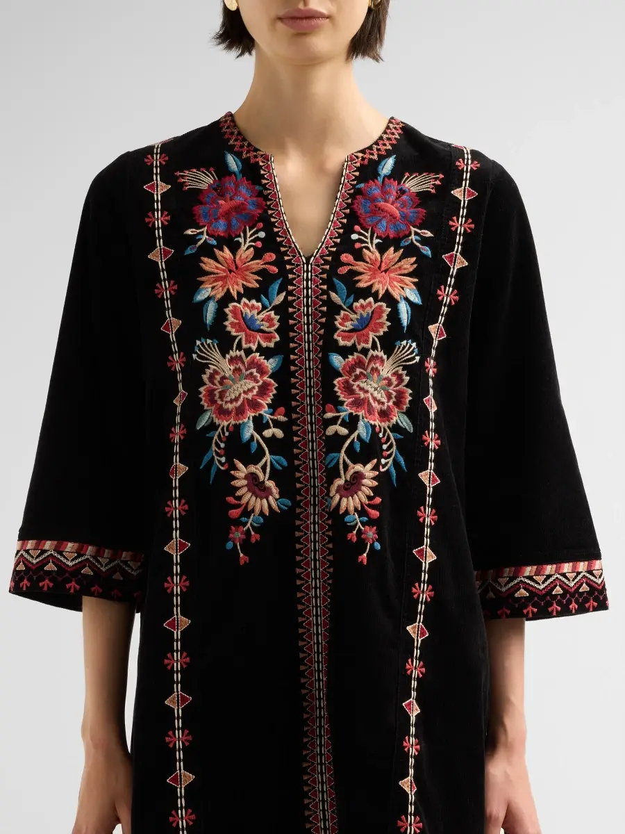 Johnny Was Women's Nadia Floral-Embroidered Cotton Mini Dress | Thumbnail 5