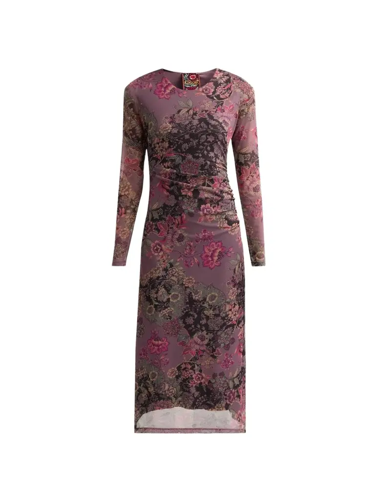 Women's Jemma Floral Mesh Sheath Midi Dress Women's Jemma Floral Mesh Sheath Midi Dress