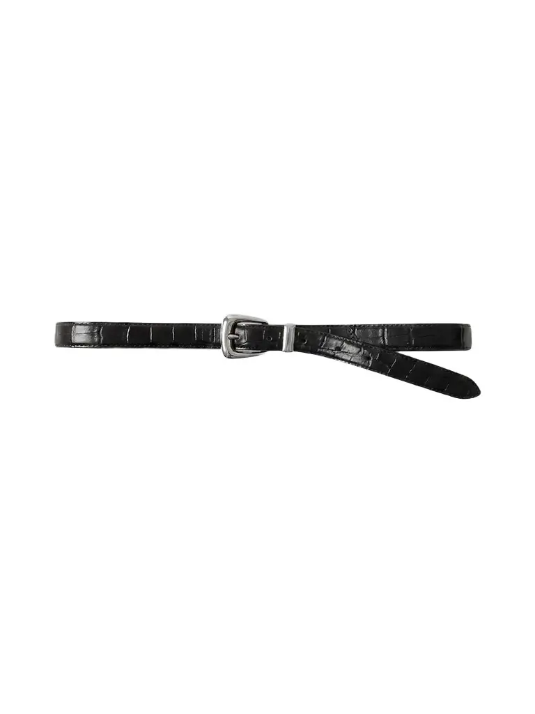 Women's Croc-Embossed Leather Belt
