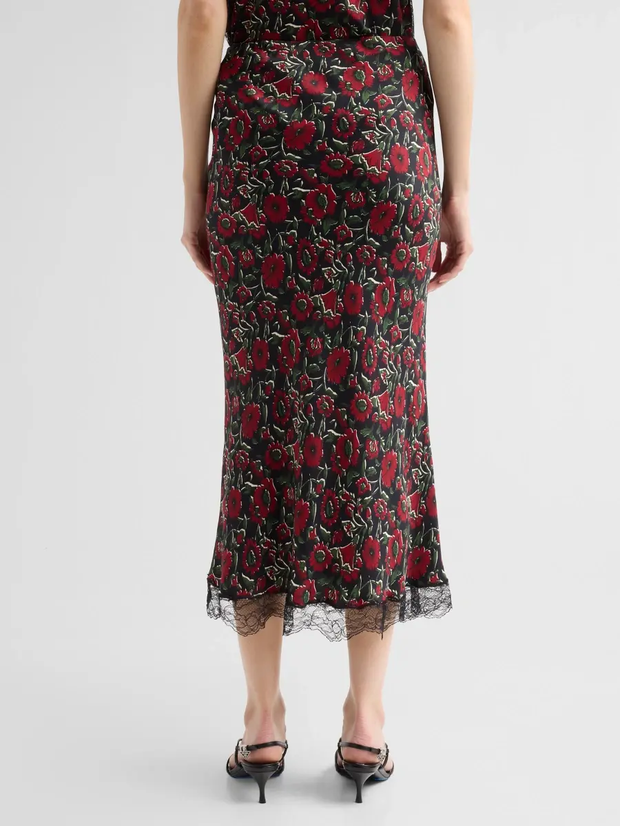 Veronica Beard Women's Clover Floral Satin Midi Skirt | Thumbnail 3 Veronica Beard Women's Clover Floral Satin Midi Skirt | Thumbnail 3