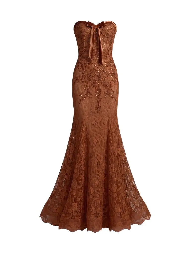 Mac Duggal Women's Embellished Lace Strapless Mermaid Gown