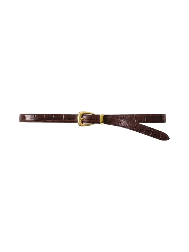 Women's Croc-Embossed Leather Belt