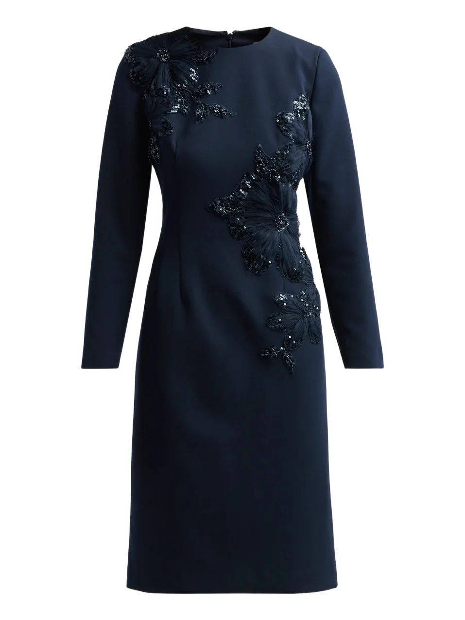 Women's Crepe Sequined Appliqué Sheath Dress