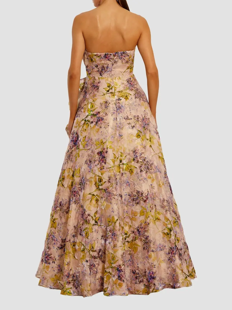 Mac Duggal Women's Floral Embossed Organza Ballgown | Thumbnail 3 Mac Duggal Women's Floral Embossed Organza Ballgown | Thumbnail 3