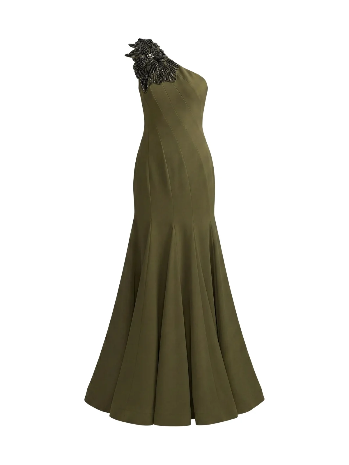 Women's Seamed Crepe One-Shoulder Gown Women's Seamed Crepe One-Shoulder Gown