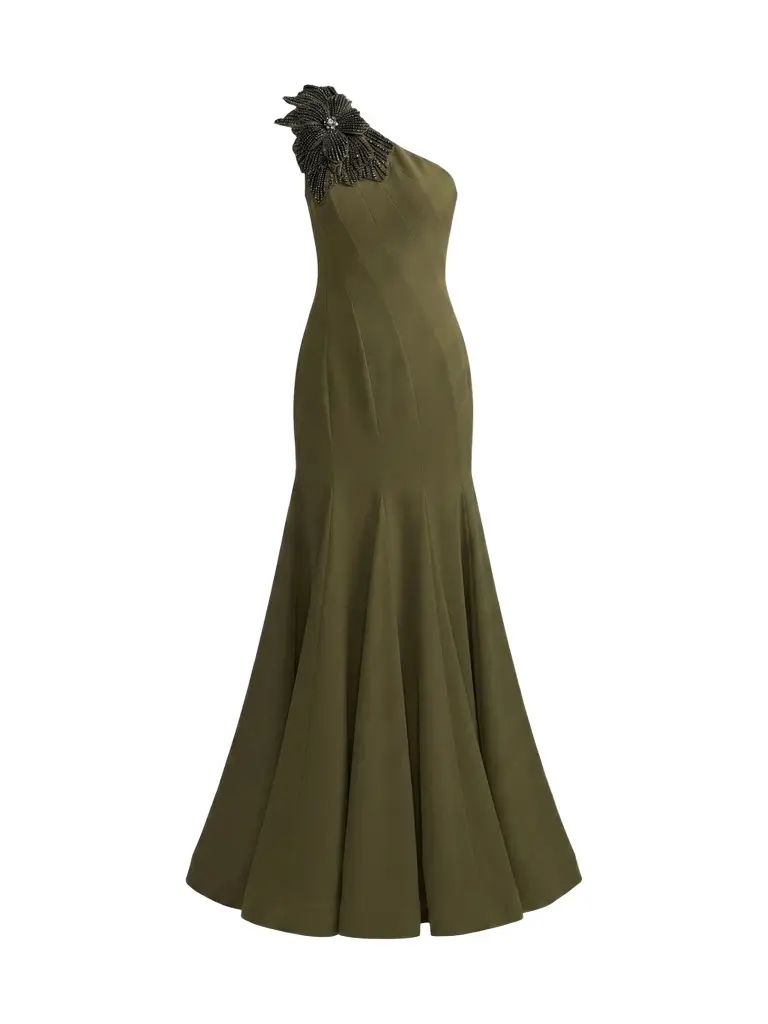 Mac Duggal Women's Seamed Crepe One-Shoulder Gown
