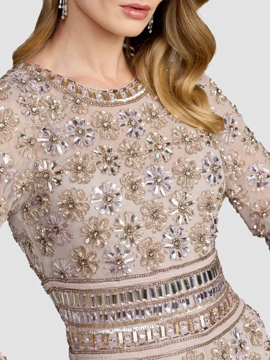Mac Duggal Women's Embroidered Mesh A-Line Gown | Thumbnail 6 Mac Duggal Women's Embroidered Mesh A-Line Gown | Thumbnail 6