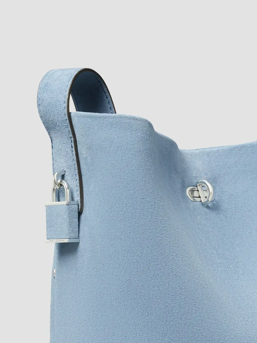 Tory Burch Women's Lock Medium Suede Slim Bucket Bag | Thumbnail 5 Tory Burch Women's Lock Medium Suede Slim Bucket Bag | Thumbnail 5
