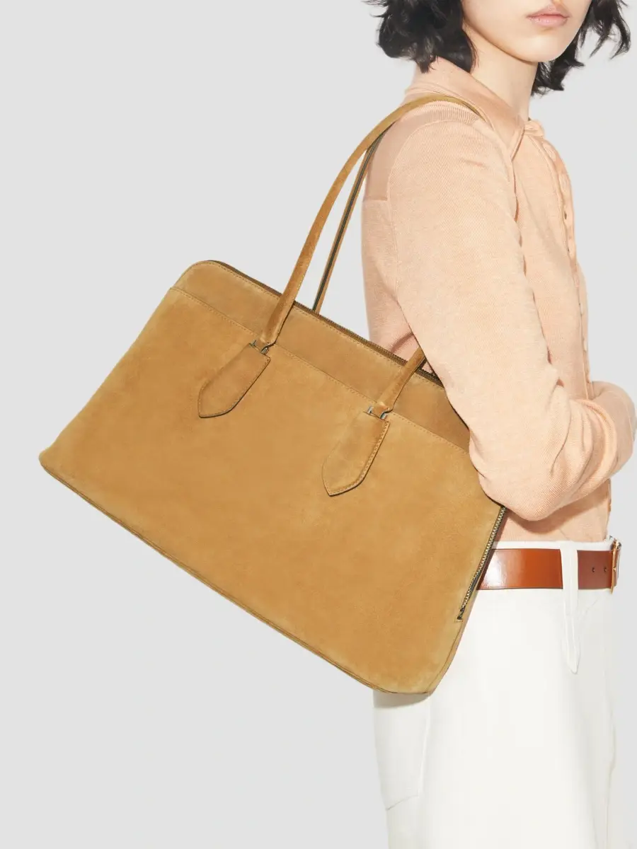Tory Burch Women's Lock Suede Shoulder Bag | Thumbnail 2 Tory Burch Women's Lock Suede Shoulder Bag | Thumbnail 2