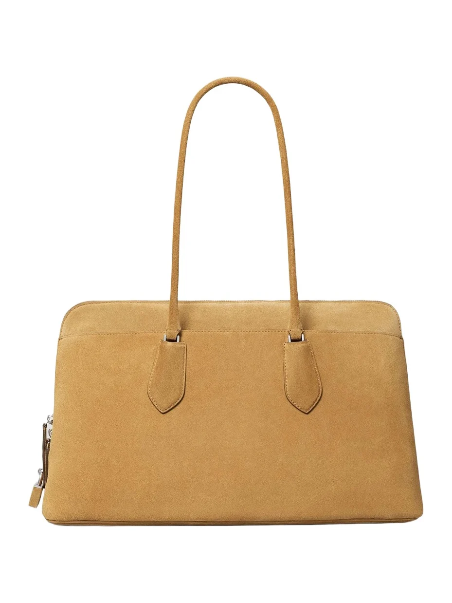 Women's Lock Suede Shoulder Bag