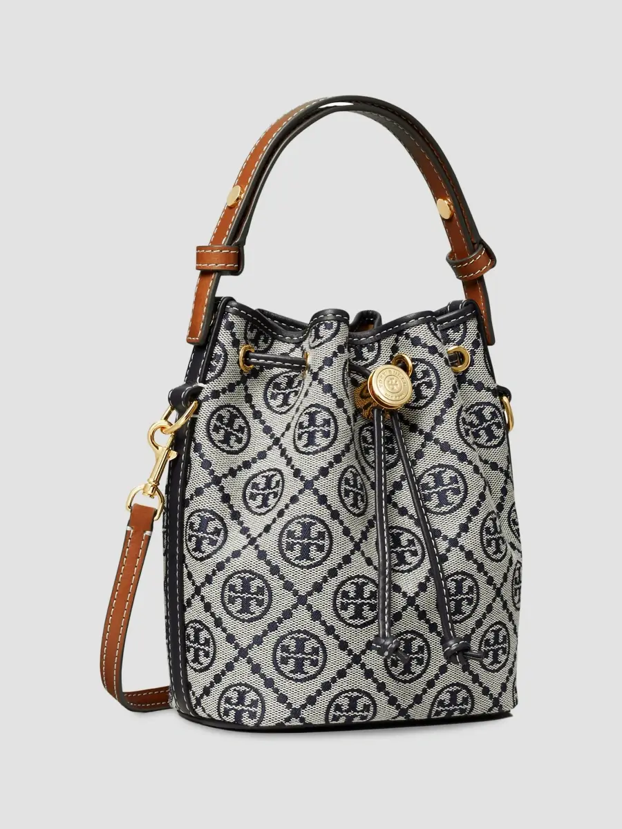 Tory Burch Women's T Monogram Mini Canvas Bucket Bag | Thumbnail 5 Tory Burch Women's T Monogram Mini Canvas Bucket Bag | Thumbnail 5