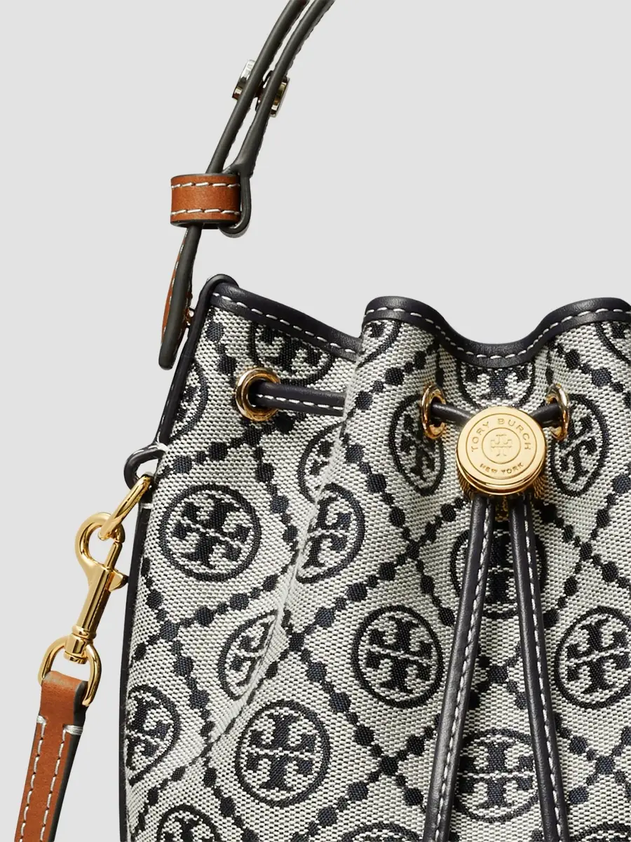 Tory Burch Women's T Monogram Mini Canvas Bucket Bag | Thumbnail 6 Tory Burch Women's T Monogram Mini Canvas Bucket Bag | Thumbnail 6