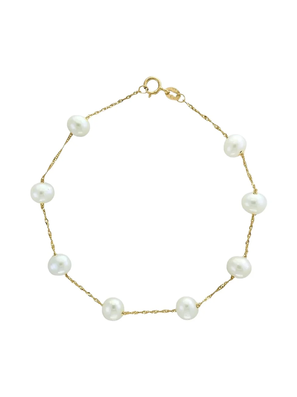 Pearls Women's 18K Yellow Gold & Freshwater Pearl Chain Bracelet