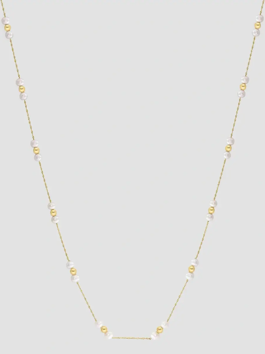 Pearls Women's 18K Yellow Gold & Freshwater Pearl Chain Necklace