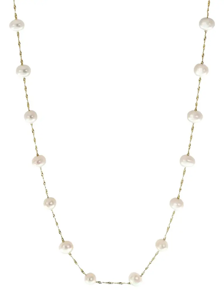 Pearls Women's 18K Yellow Gold & Freshwater Pearl Chain Necklace