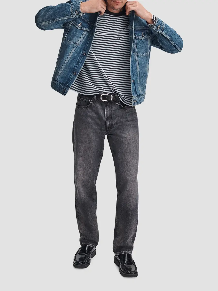 rag & bone Men's Boxy Stripe Cotton Crewneck T-Shirt | Thumbnail 2 rag & bone Men's Boxy Stripe Cotton Crewneck T-Shirt | Thumbnail 2