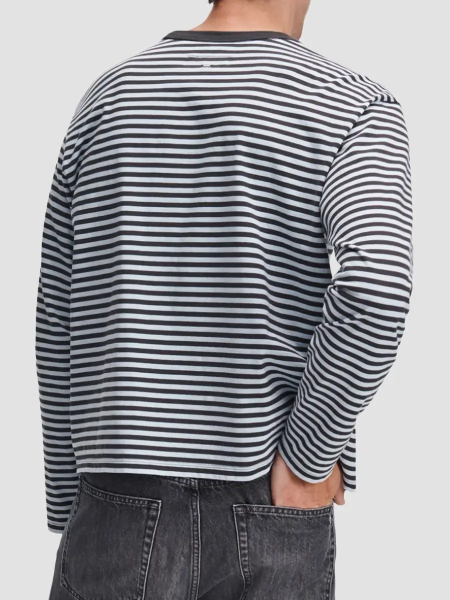 rag & bone Men's Boxy Stripe Cotton Crewneck T-Shirt | Thumbnail 3 rag & bone Men's Boxy Stripe Cotton Crewneck T-Shirt | Thumbnail 3