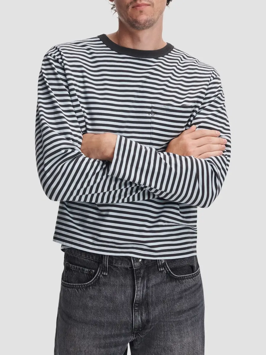 rag & bone Men's Boxy Stripe Cotton Crewneck T-Shirt | Thumbnail 6 rag & bone Men's Boxy Stripe Cotton Crewneck T-Shirt | Thumbnail 6