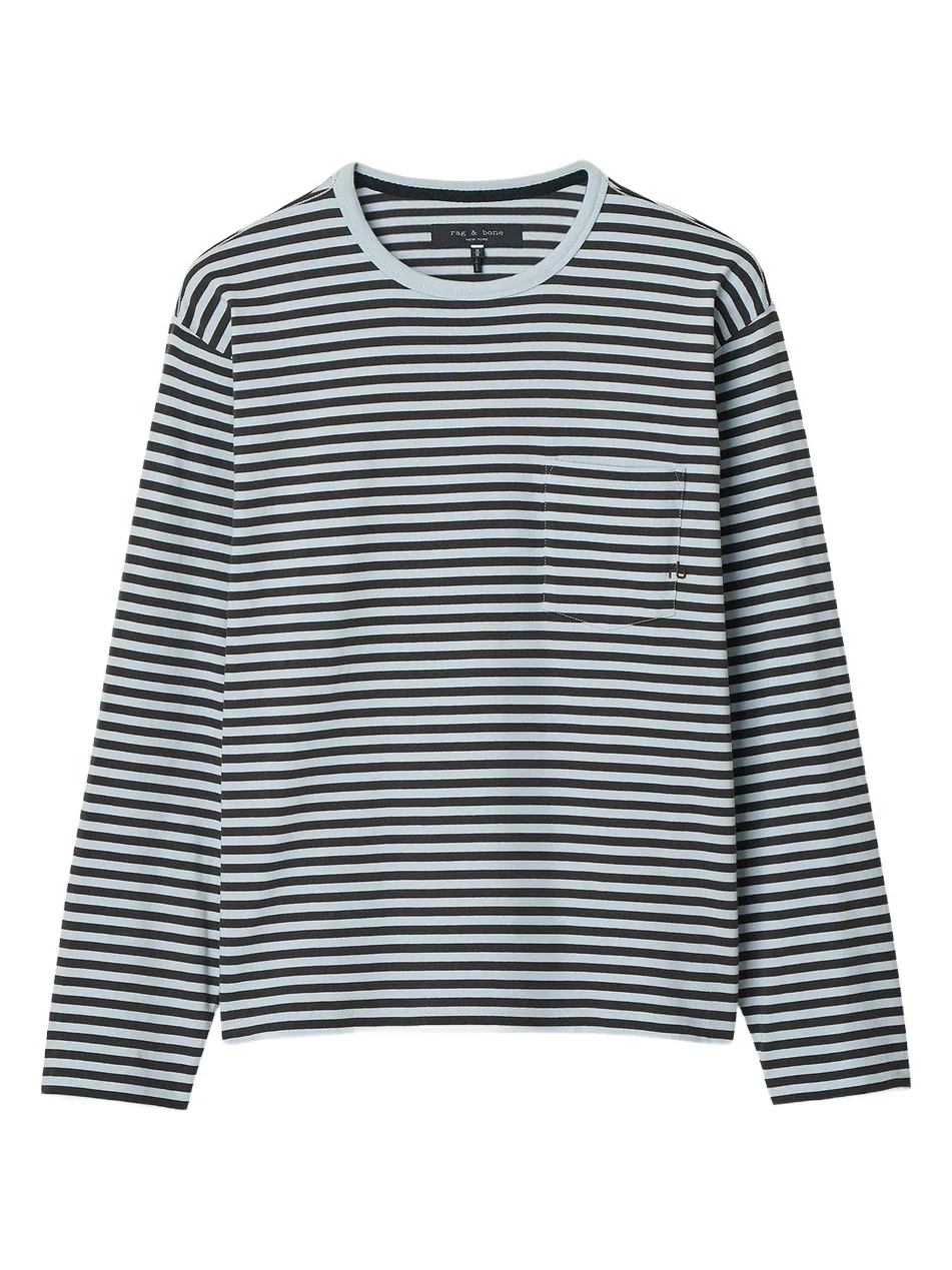 rag & bone Men's Boxy Stripe Cotton Crewneck T-Shirt