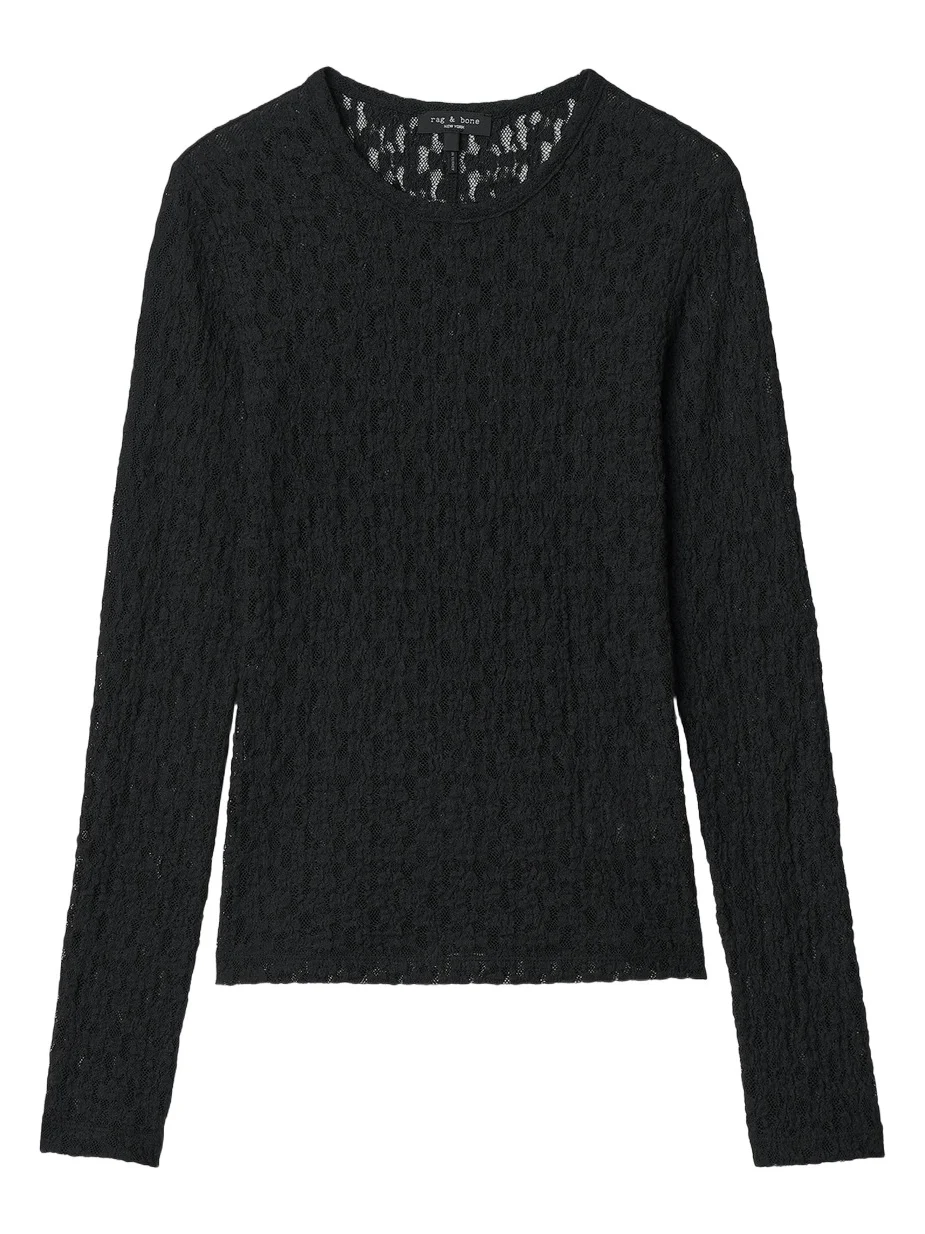 Women's Bardot Lace Long-Sleeve Top Women's Bardot Lace Long-Sleeve Top